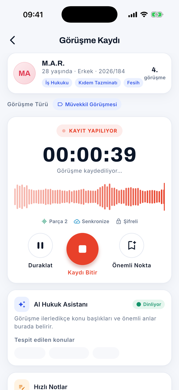 Kayıt ekranı